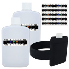 KEVTVEK 14-piece urine test kit with translucent travel bottles