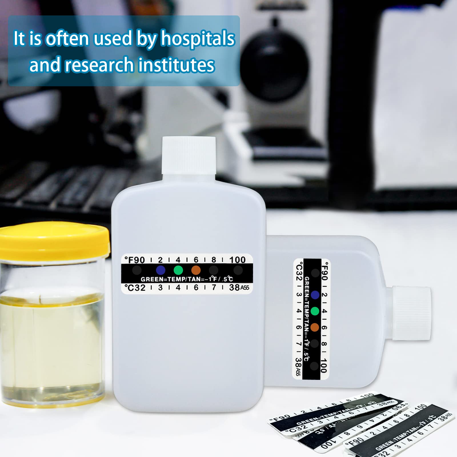 Compact urine test kit size and portability demonstration