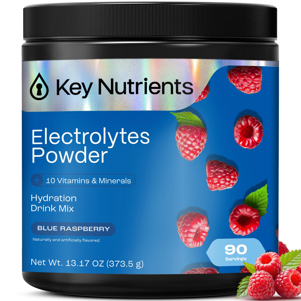 KEY NUTRIENTS blue raspberry electrolyte powder tub