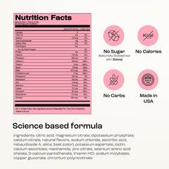 KEY NUTRIENTS ingredients panel highlights electrolytes and vitamins.