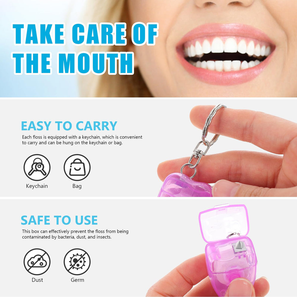 Portable floss keychain with random color assortment