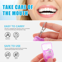 Portable floss keychain with random color assortment