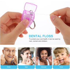 Compact ABS material dental floss keychain