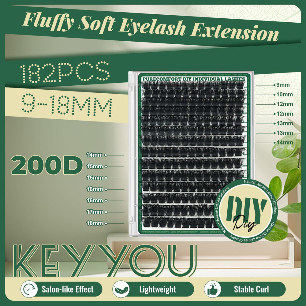 KEYYOU matte dark finish creates natural-to-dramatic effects without glue residue.