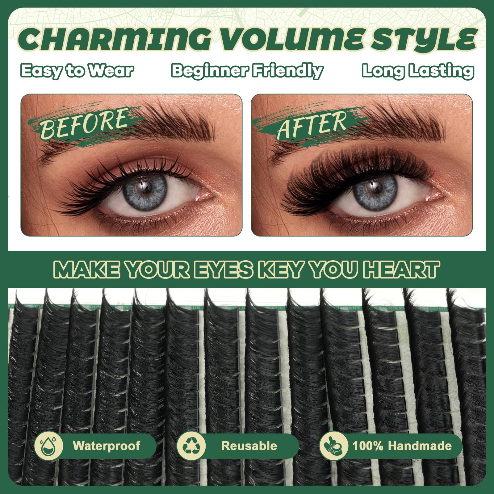 KEYYOU lash clusters tray with easy removal and reusable design.
