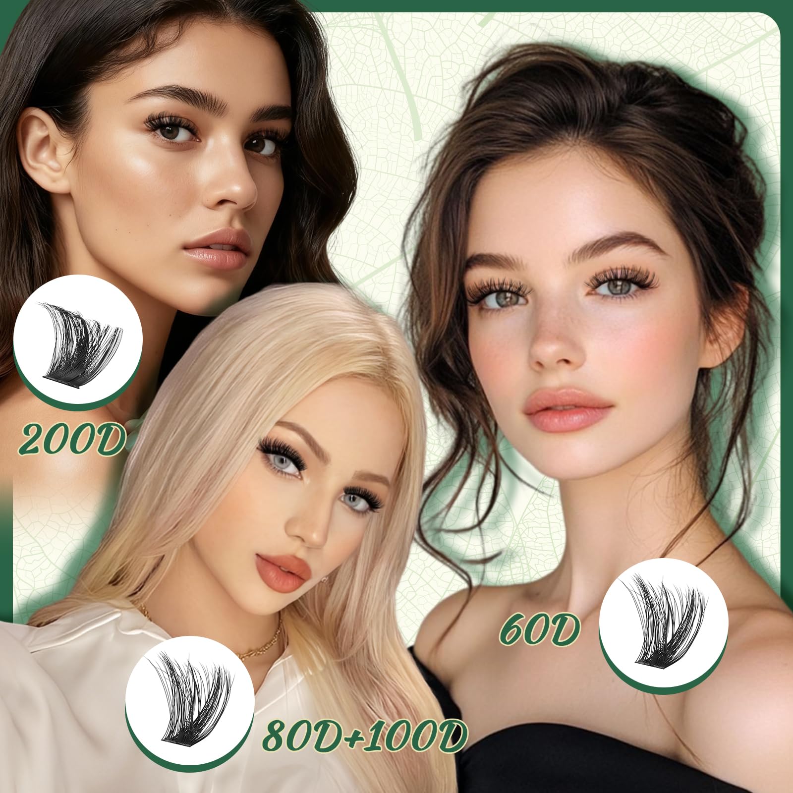 KEYYOU Lash Clusters 10mm soft length for subtle volume and comfort