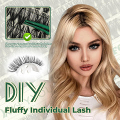 KEYYOU Lash Clusters 16mm premium length for standout, wispy eye shape