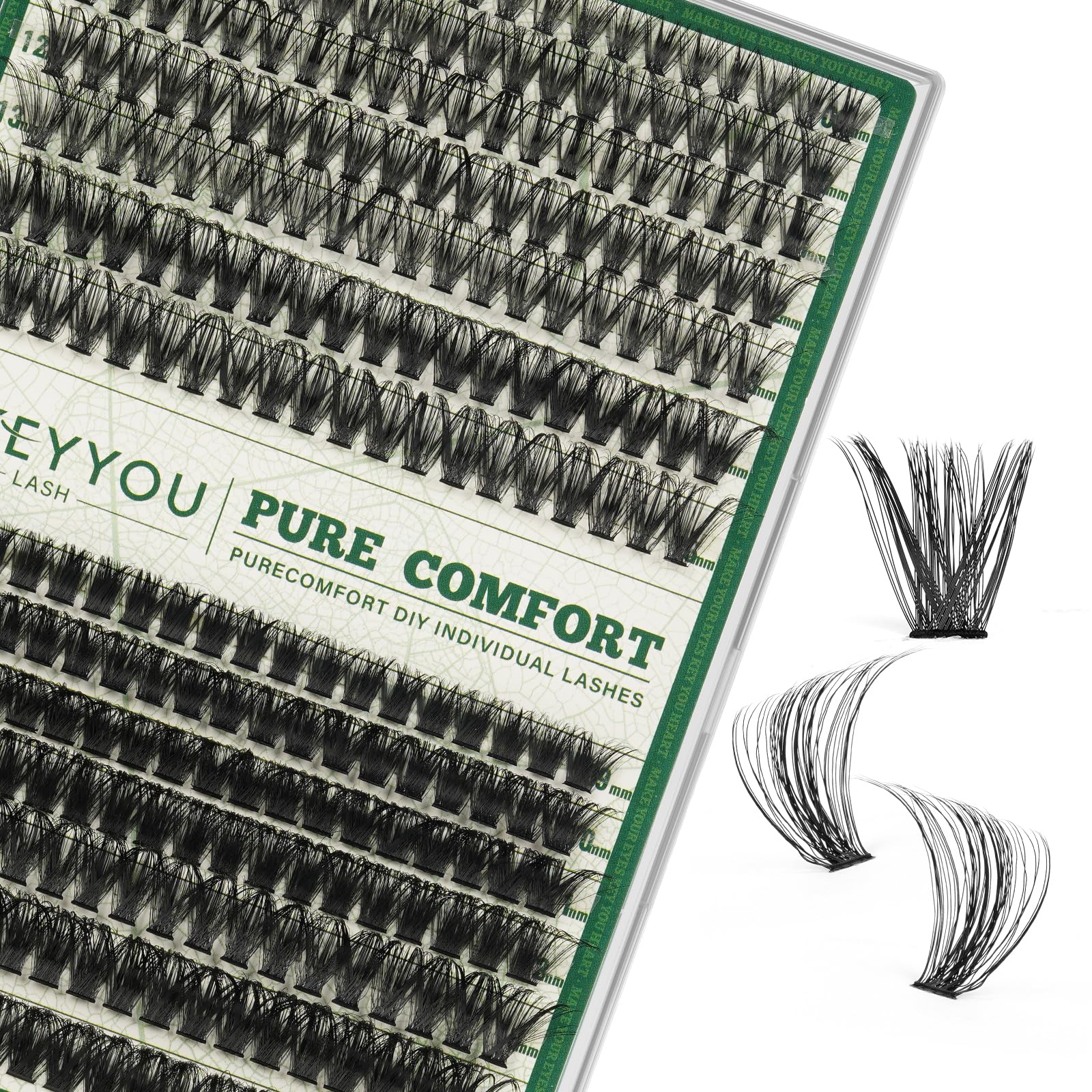 KEYYOU Lash Clusters 9mm for lightweight daily definition and natural look