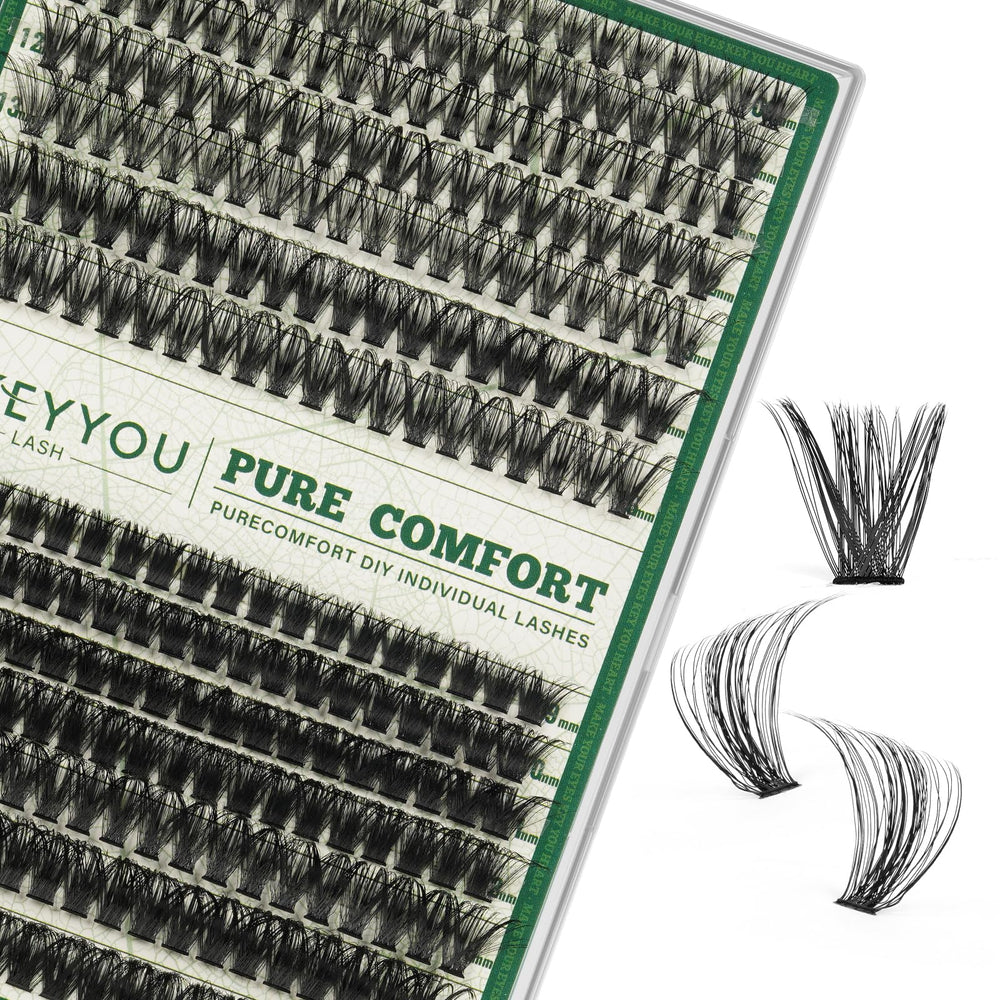 KEYYOU Lash Clusters 9mm for lightweight daily definition and natural look