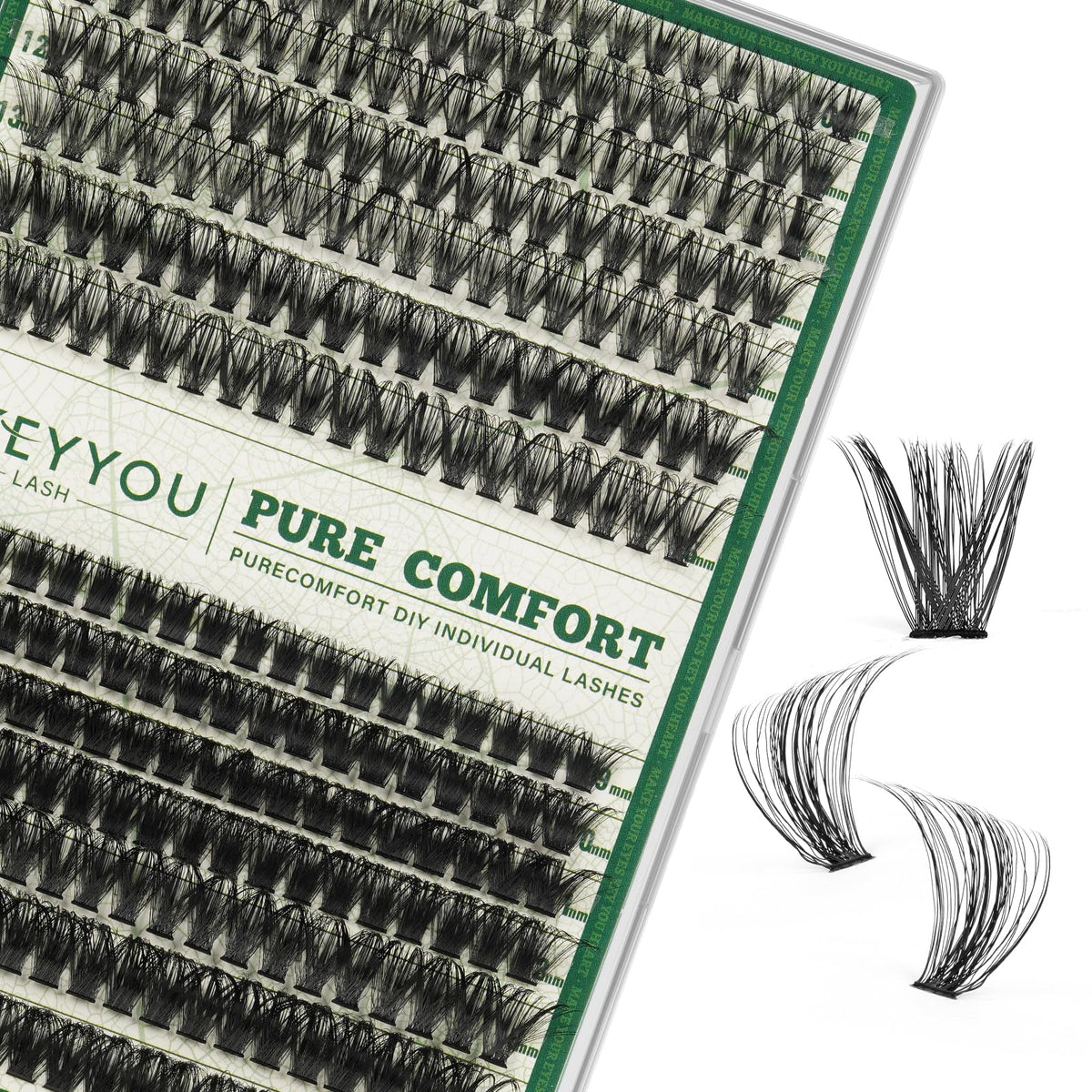 KEYYOU Lash Clusters 9mm for lightweight daily definition and natural look
