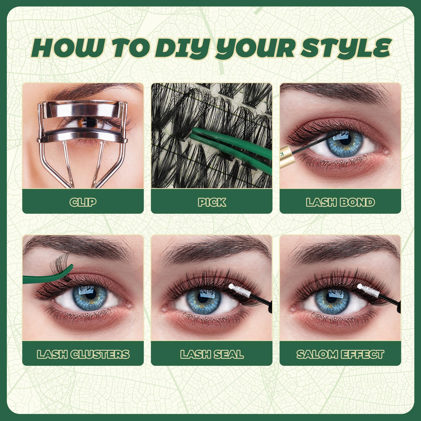 KEYYOU Lash Clusters Variety Pack showing all seven lengths for DIY styling