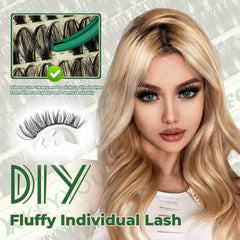 KEYYOU lash clusters vegan knot-free image: cruelty-free and knot-free design.