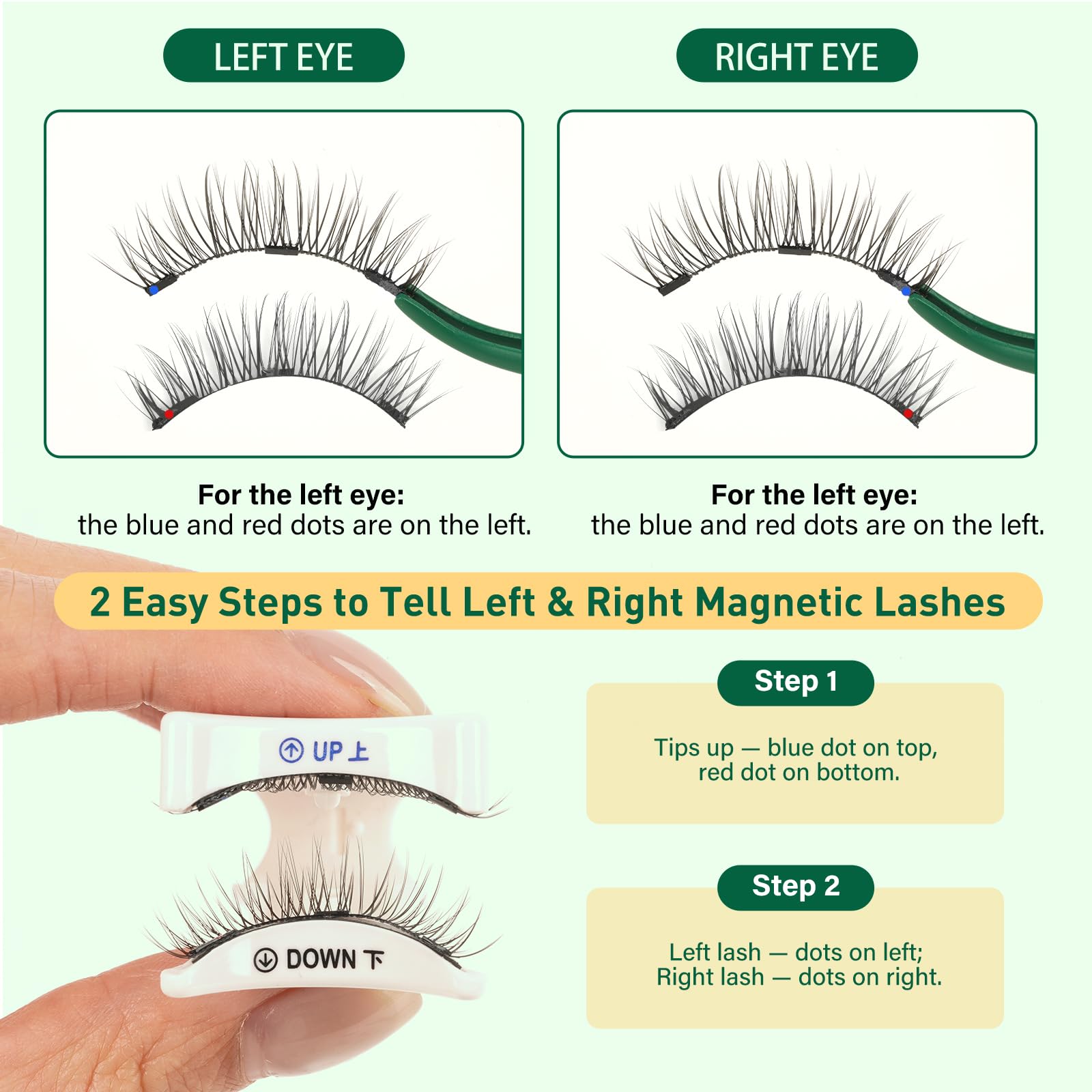 KEYYOU magnetic eyelash close-up showing built-in magnets for simple wear.