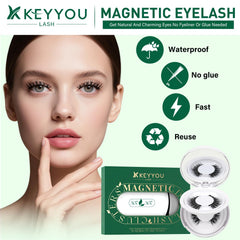Close-up of KEYYOU magnetic lash with built-in magnets for mess-free wear.