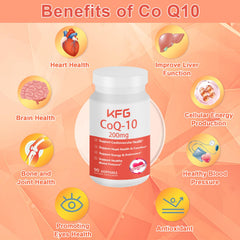 Omega-3 Fish Oil and Vitamin E icons with CoQ10