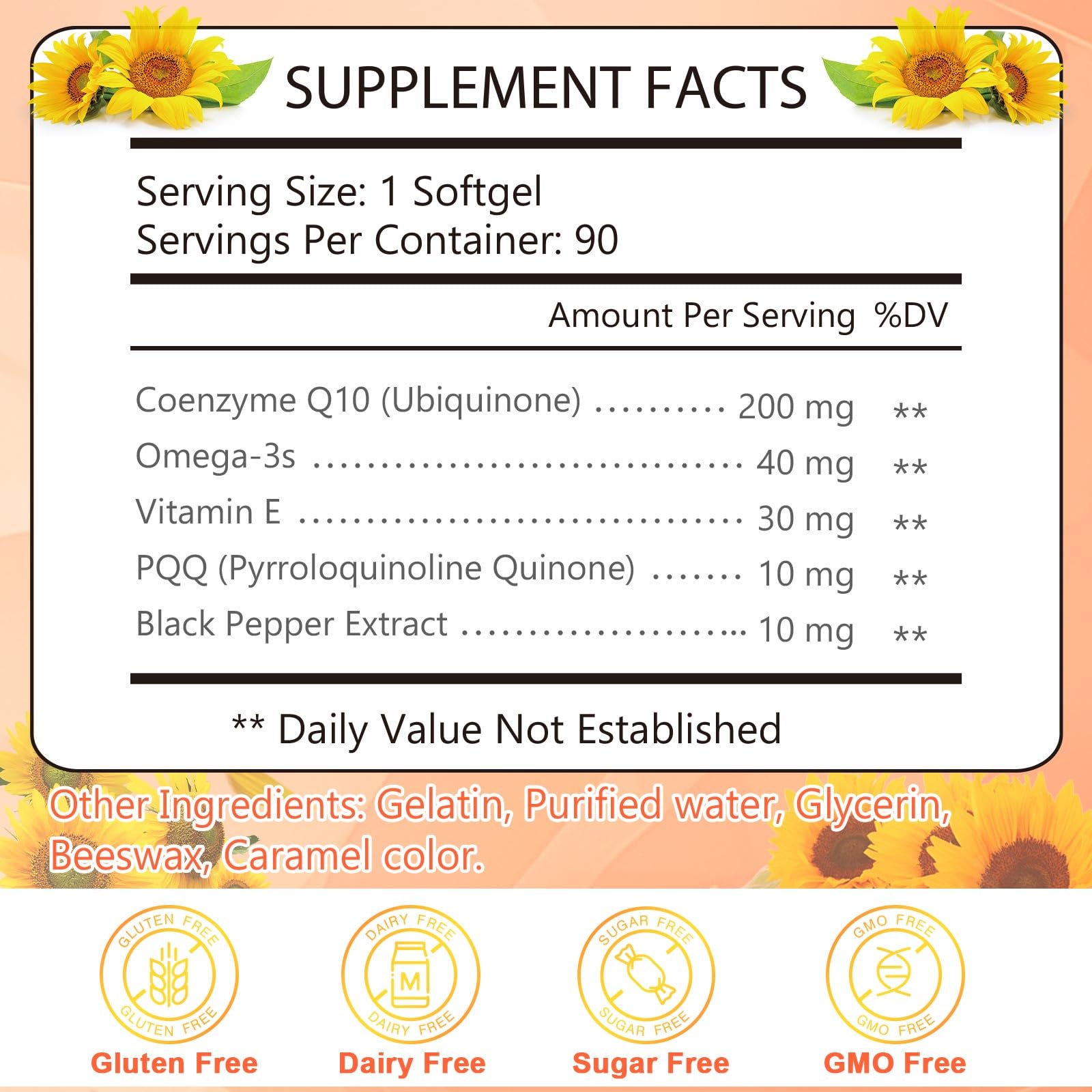 Serving with multiple softgels next to bottle