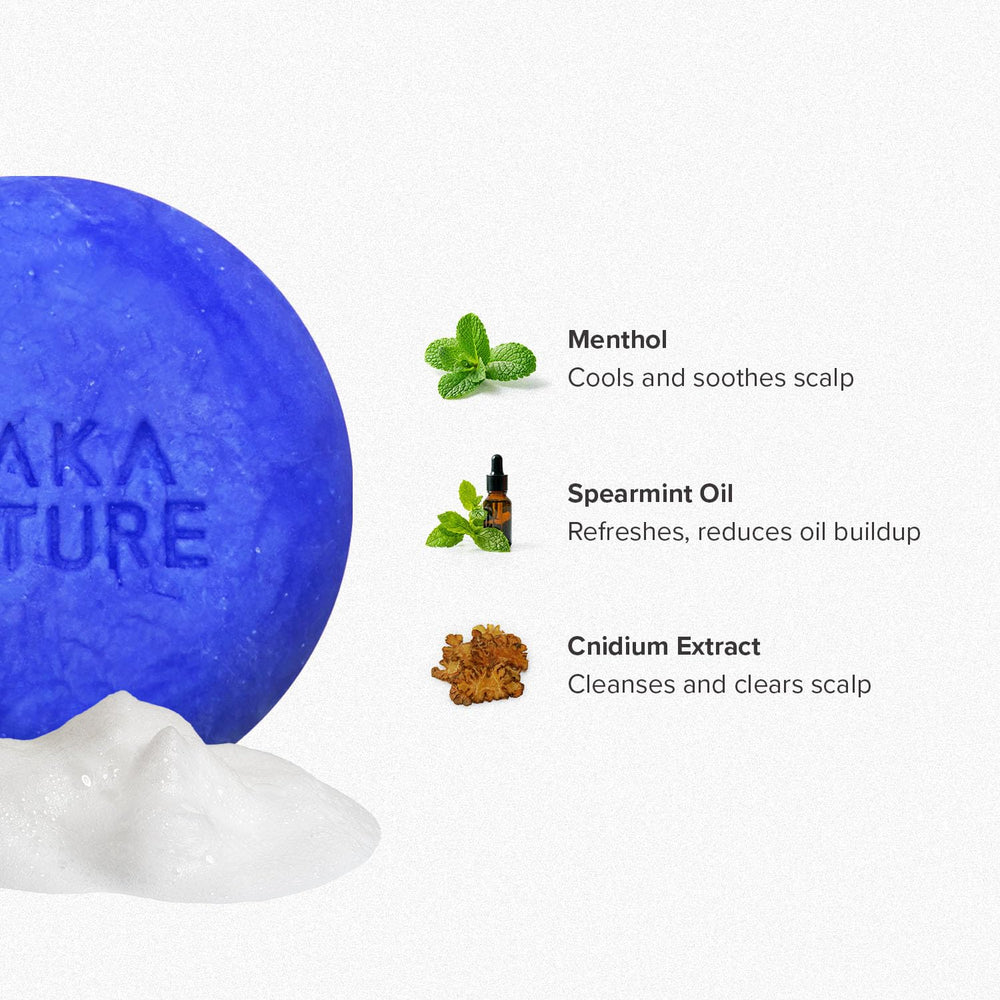 KGallery Maka Nature low-carbon shampoo bar ingredients image highlights ginseng flower extract.