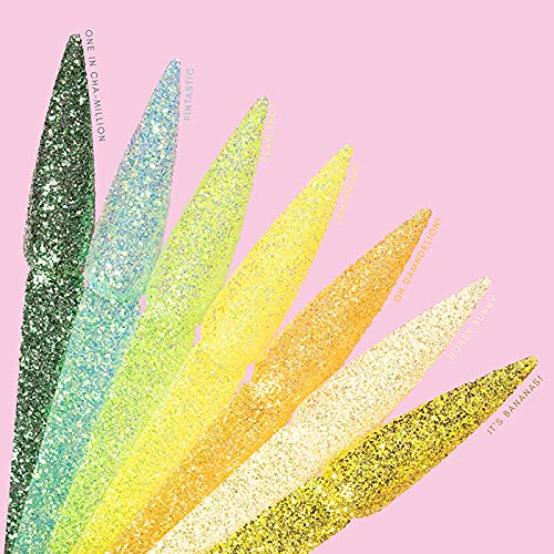 Kiara Sky Sprinkle On glitter displays a multi-dimensional finish with mixed shapes
