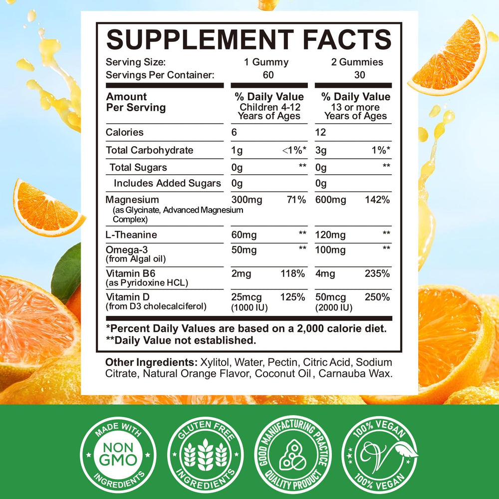 Kid and adult magnesium glycinate supplement bottle