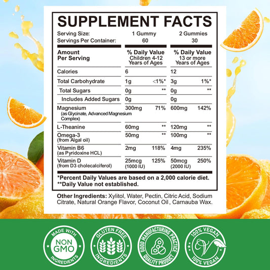Kid and adult magnesium glycinate supplement bottle