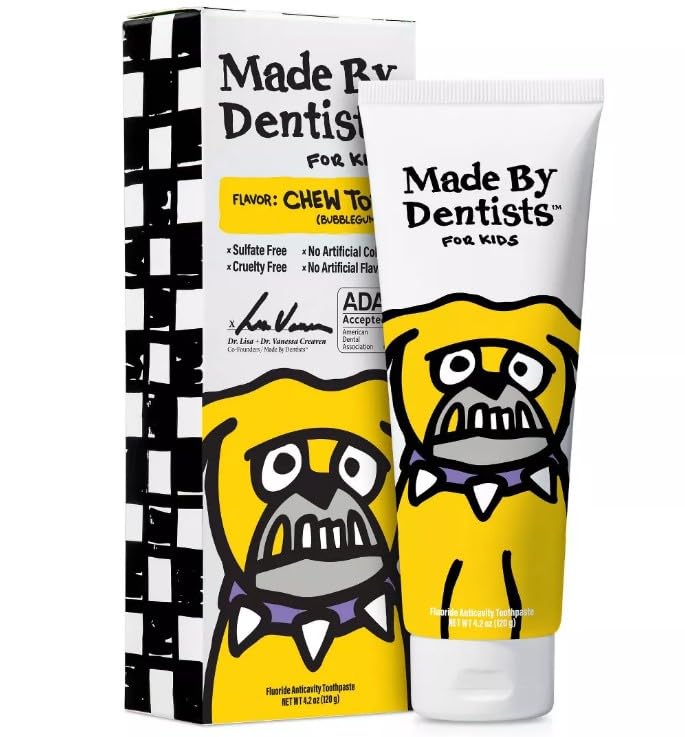 Kid's Bulldog Bubble Gum Fluoride Toothpaste 4.2 oz 3-Pack in recyclable tube