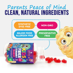 Close-up of kid-friendly chewable fiber gummies