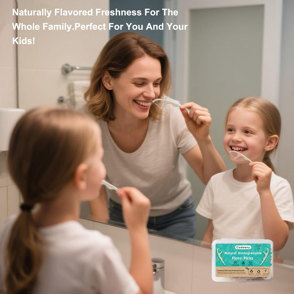 Gentle dental floss picks safe for kids and all ages