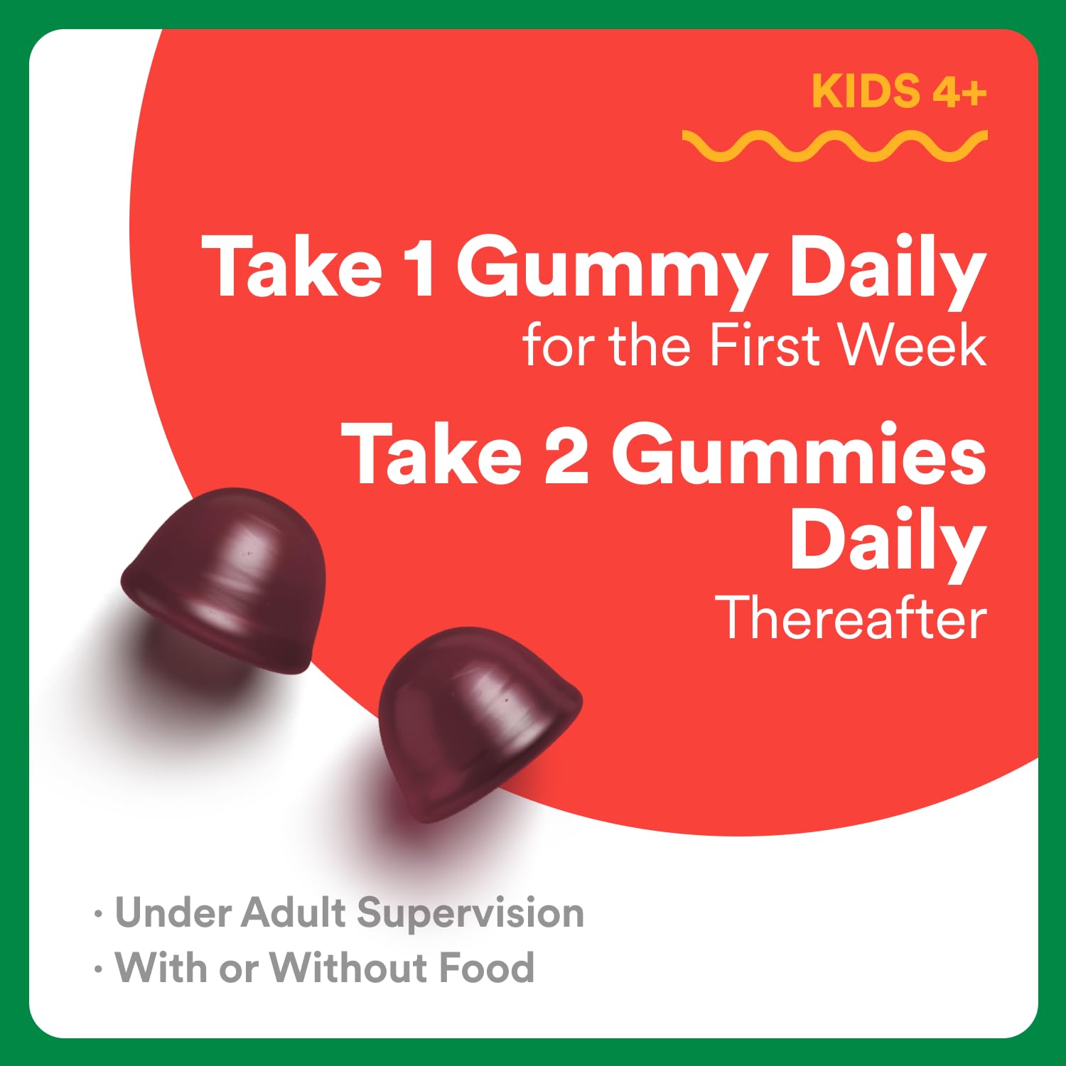 Kid-friendly digestive health gummies with berry flavor