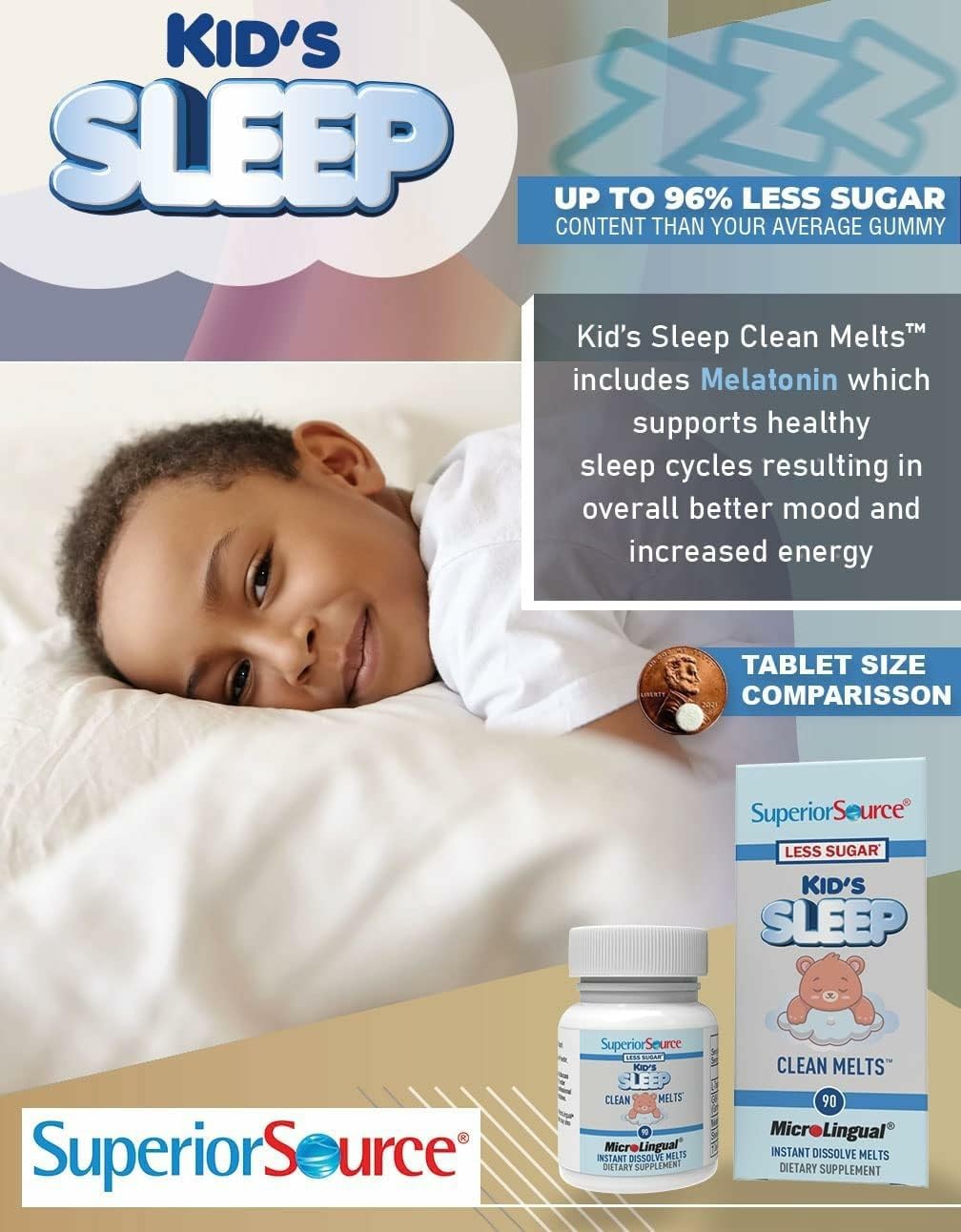 Side view of the kid's sleep melts with spoon