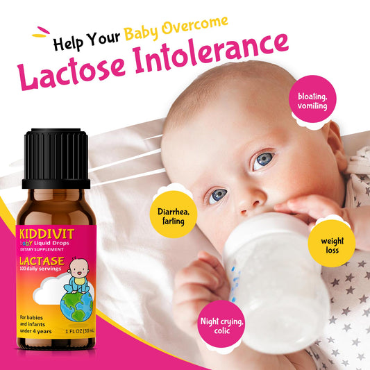 Built-in dropper for precise dosing in the lactase drops bottle