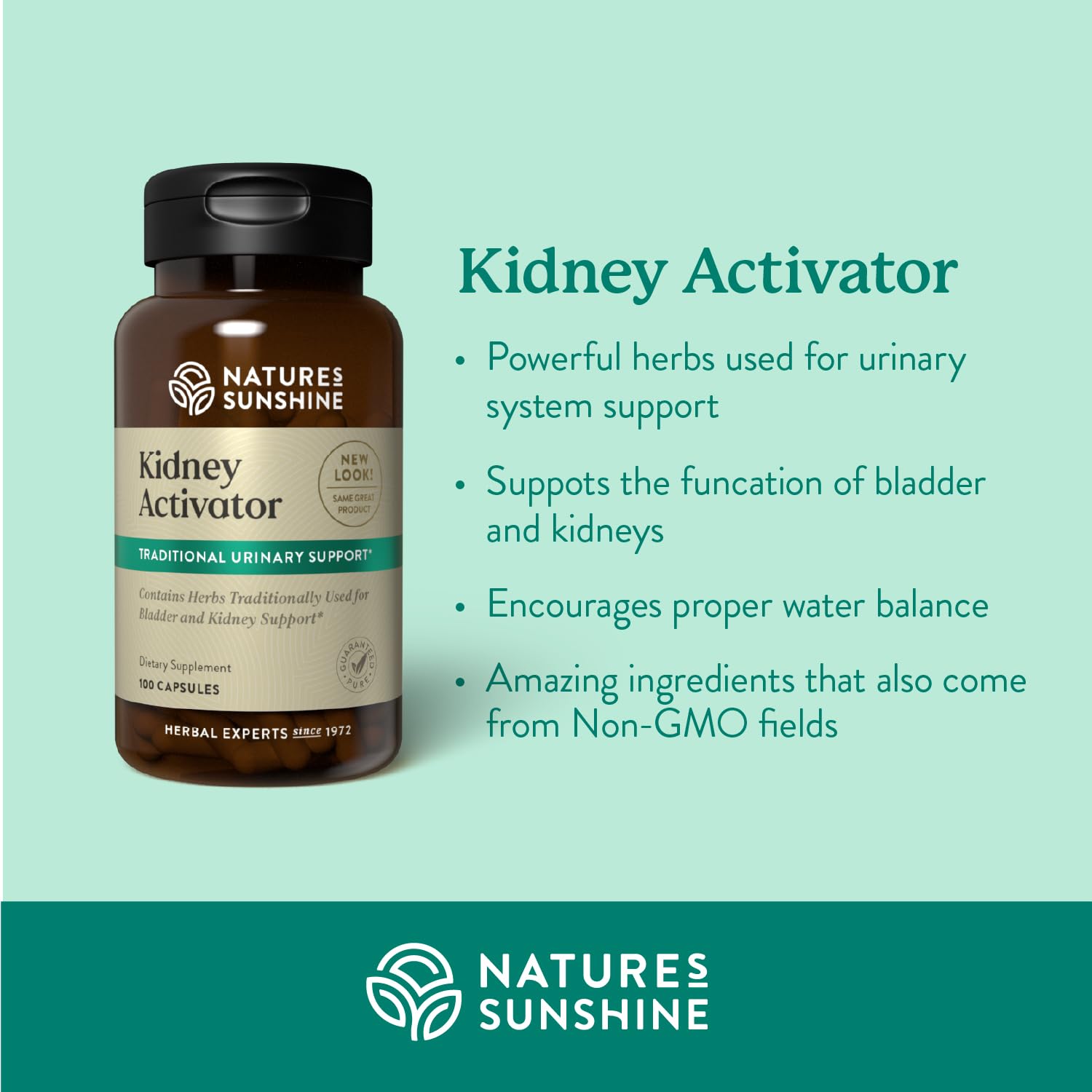 Close-up of Kidney Activator Capsules bottle label