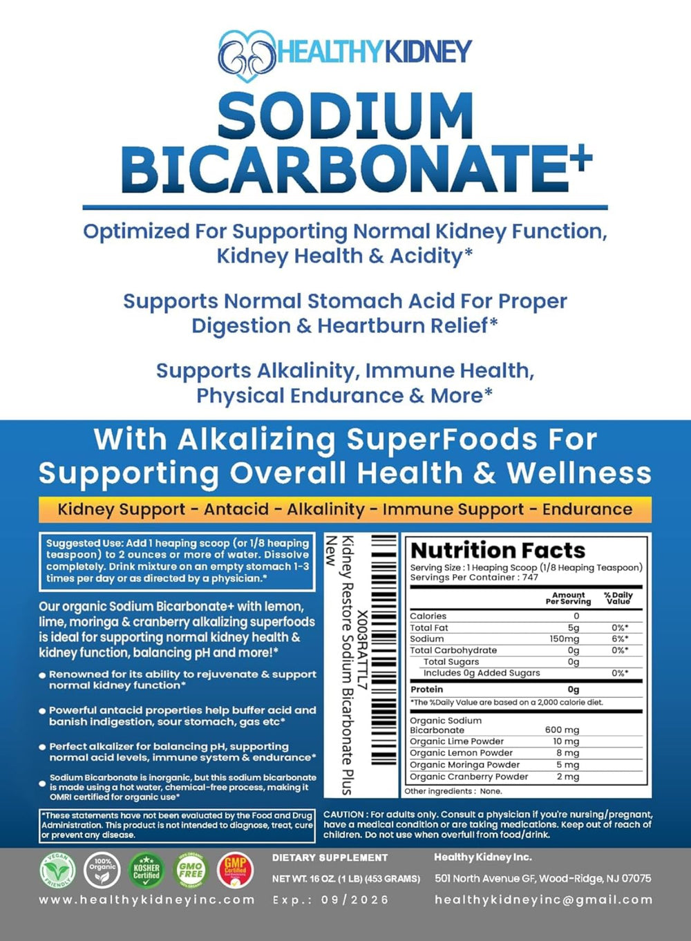 Kidney Restore alkalizing superfoods ingredients photo highlighting natural minerals for immune support