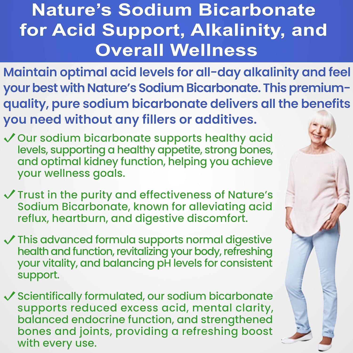Kidney Restore pure sodium bicarbonate in bag provides clean daily use.