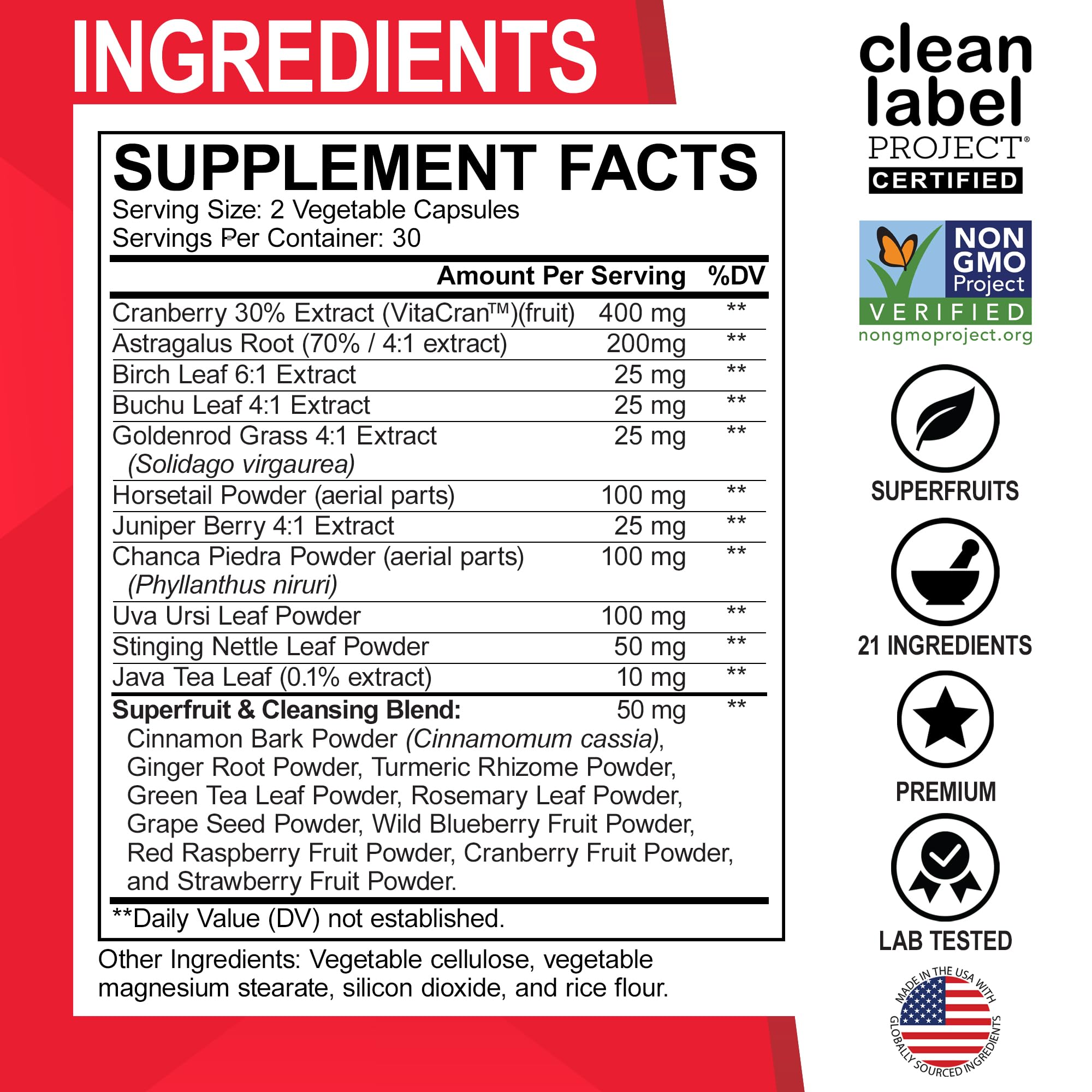 Astragalus root included in the Kidney Cleanse blend