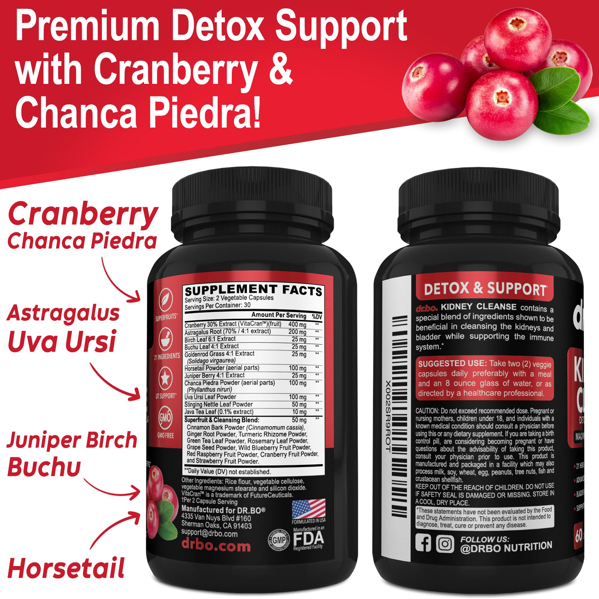 Capsules of Kidney Cleanse Detox Supplement ready to take