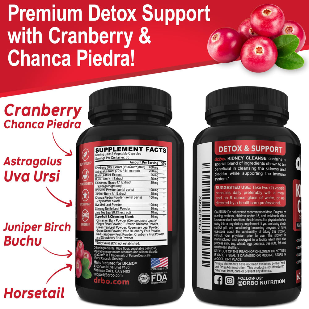 Capsules of Kidney Cleanse Detox Supplement ready to take