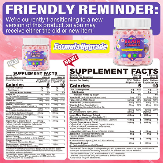 Side view of Kids Brain Gummies bottle with label