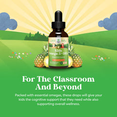 Natural fruit-flavored omega-3 liquid for children