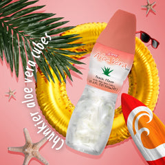 Child drinking Aloe Vera peach juice