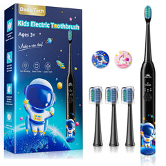 Astronaut Black kids electric toothbrush with rechargeable battery