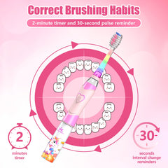 IPX7 waterproof and BPA-free kids electric toothbrush