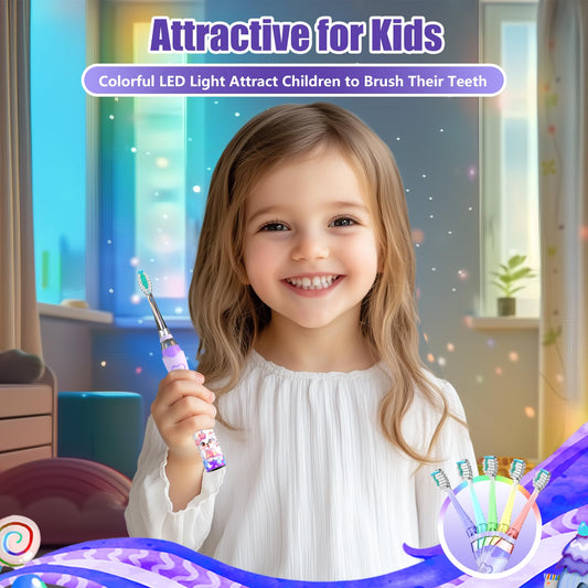 Kids electric toothbrush Rabbit Purple side view