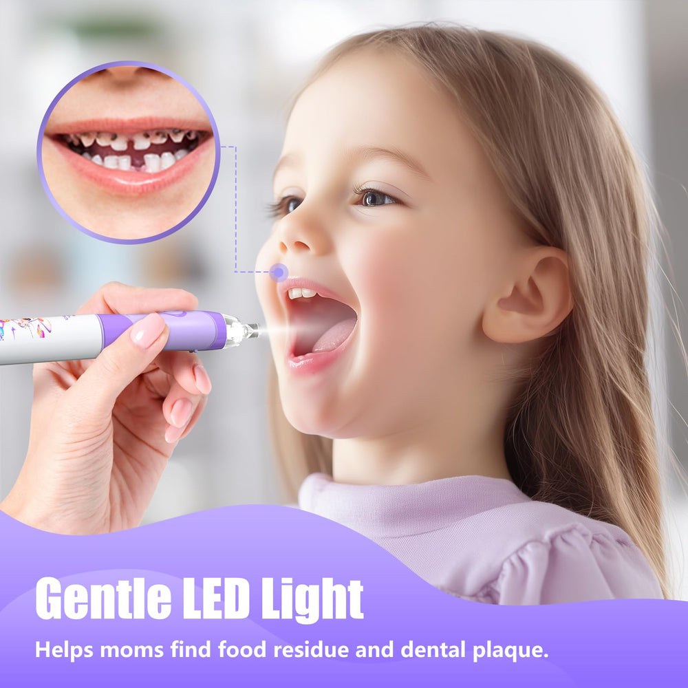 Toothbrush displaying rainbow LED light mode