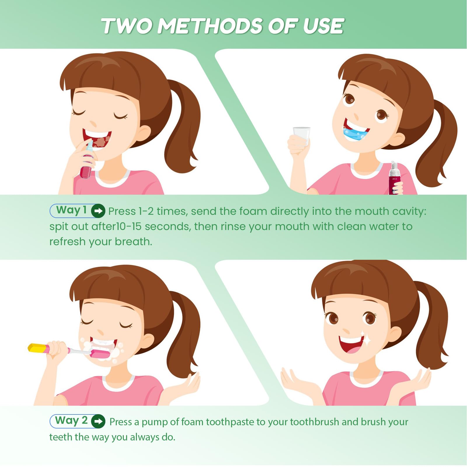 Illustration of cantaloupe flavor Kids Foam Toothpaste