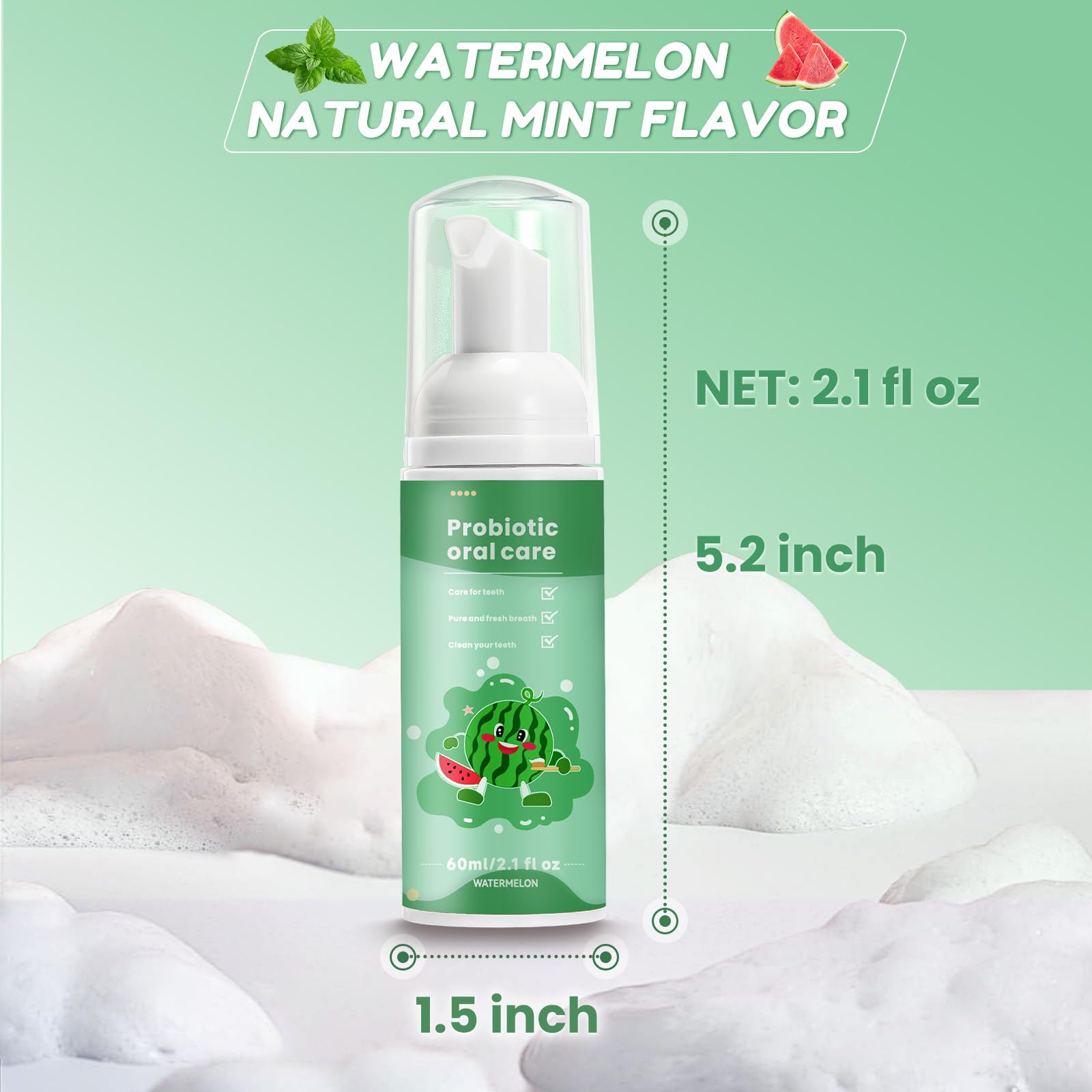Illustration of strawberry flavor Kids Foam Toothpaste