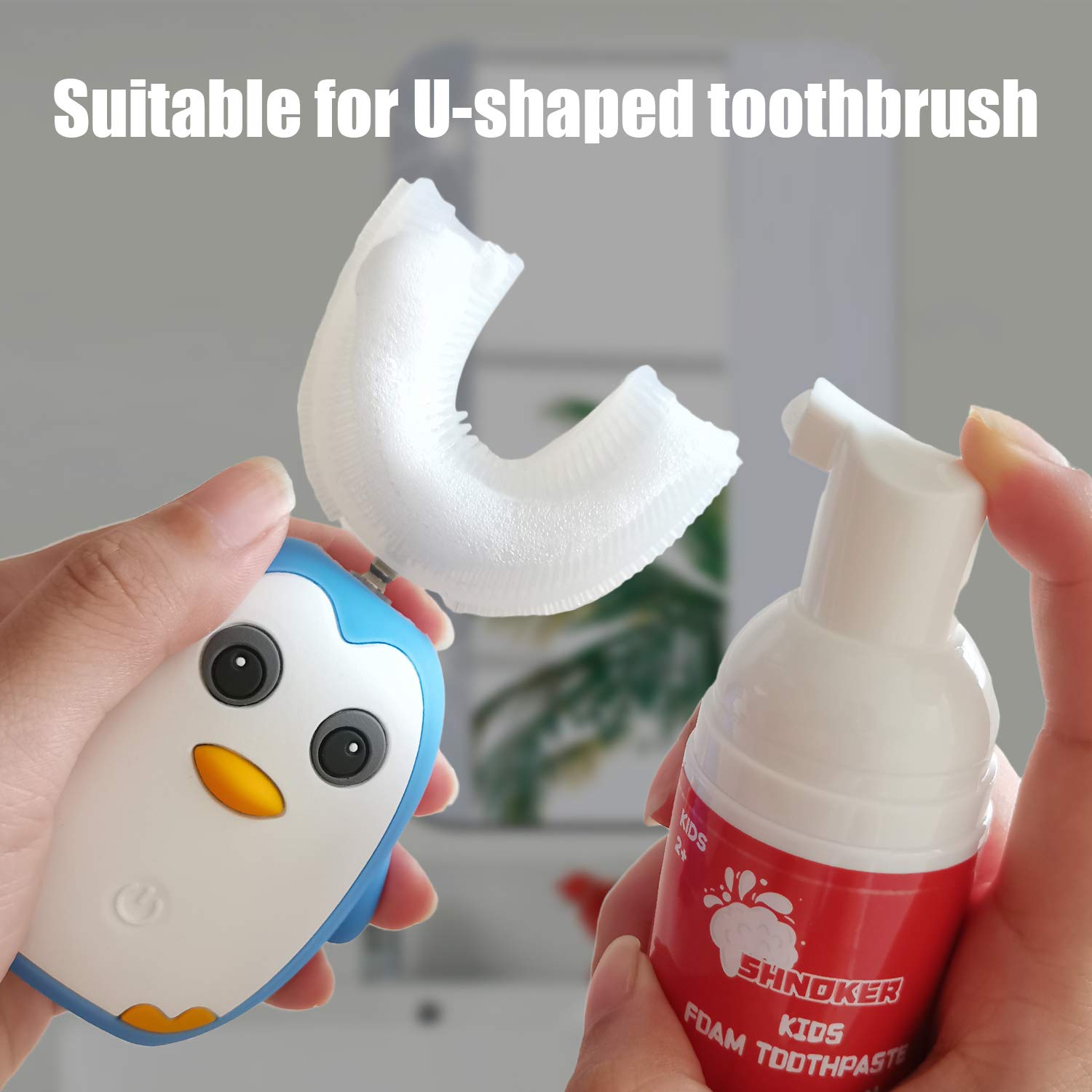 Compatible with U-shaped kids automatic toothbrushes
