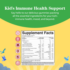 Nutrition facts label for kids immune support gummies