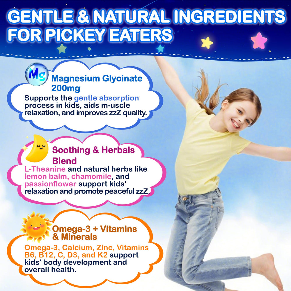 Nutritional icons displaying B6, B12, C, D3, K2, calcium and zinc