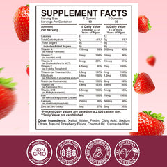Kids multivitamin with iron gummies beside a bottle