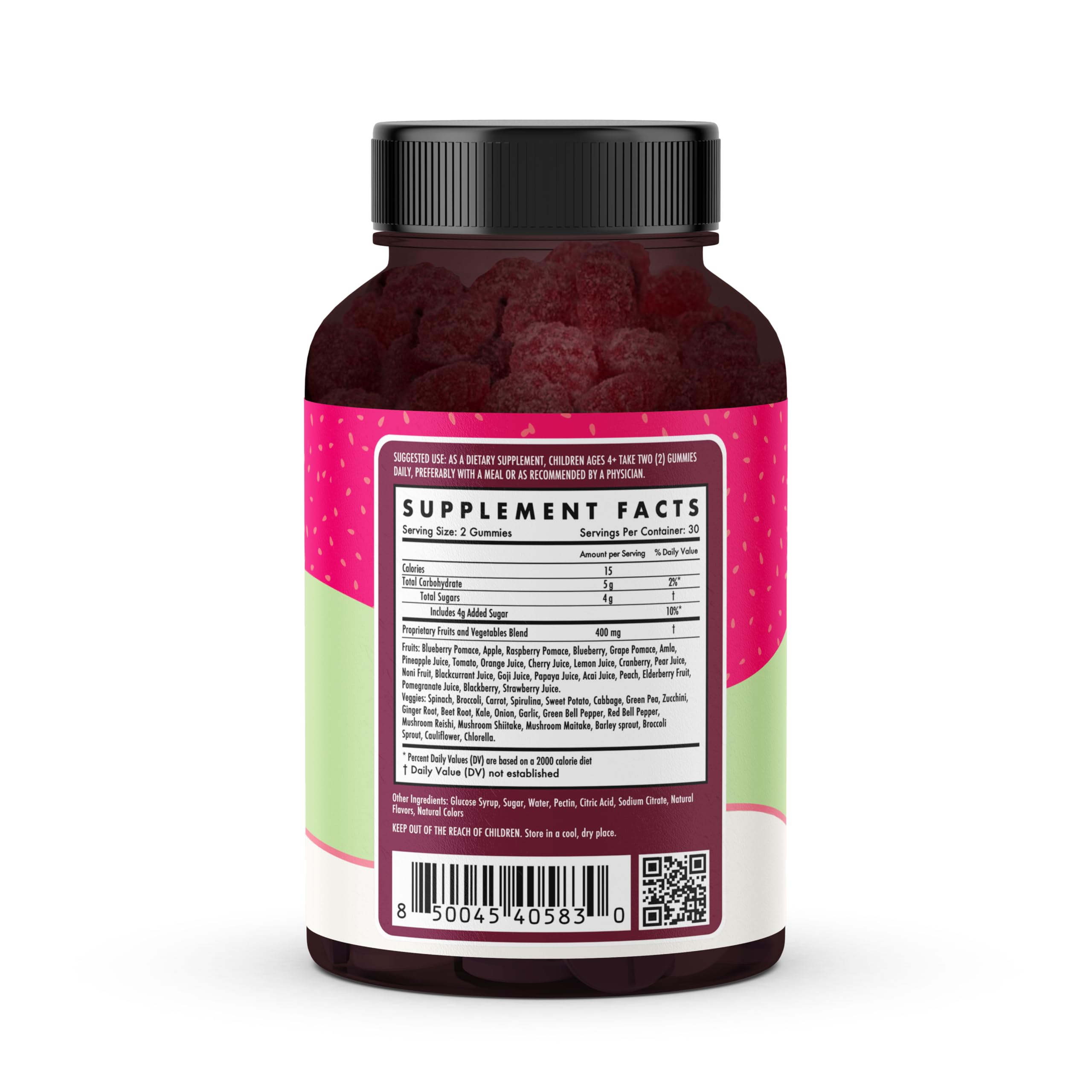 Close-up of berry-flavored gummies